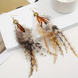 Phatbird 1 piece of Bohemian ethnic style feather earrings - exquisite pearl gift suitable for women