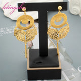 Phatbird Classic Women Drop Earrings Luxury 18K Gold Plated Long For Dangle Earrings