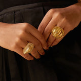 Phatbird Large Crown Shape Rings Hollow Out Copper Ring