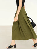 AMII Minimalism Chiffon Skirts For Women Loose Long Pleated 2023