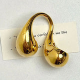 Chunky Metal Double Water Drop Brass Open Ring