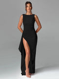 (Backless High Side Split Party Dress)