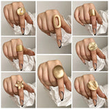 Elastic Rope Adjustable Geometric Matte Rings