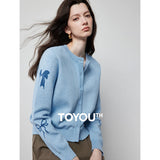 Phatbird Bow Jacquard Knit Cardigan