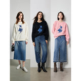 Phatbird Applique Flower Embroidered Sweatshirt