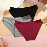 Women Soft Cotton Panties Low Rise Breathable Underwear with Button Design