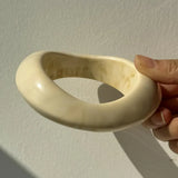 Phatbird Green White Irregular Square Wide Resin Bracelet for Women Autumn