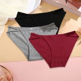 Women Soft Cotton Panties Low Rise Breathable Underwear with Button Design