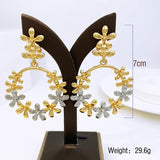 Phatbird Earrings For Women Gold Color Big Drop Earrings 18K Gold Plated