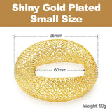 Phatbird 18k Gold Plated Bracelet Luxury Women Big Round Grid Bracelets Brass Fashion Jewelry Banquet Party