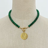 Phatbird Creative Fashion Women Horse Coin Pendant Charm Necklace Handmade Rope Knot Malachite