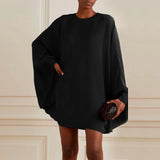 Batwing Sleeves Mini Dress