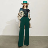 High Waist Wide Leg Chiffon Trousers High