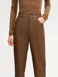 Faux leather Ankle-length Trousers