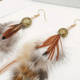 Phatbird 1 piece of Bohemian ethnic style feather earrings - exquisite pearl gift suitable for women