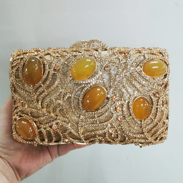 Crystal Women Evening Bags Big Stones Clutch Bag Wedding Bridal Metal Minaudiere Handbags and Purses Ladies Party Clutch (Copy) (Copy)