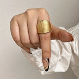 Elastic Rope Adjustable Geometric Matte Rings