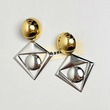 Phatbird Metal cool wind round exaggerated gold and silver earrings