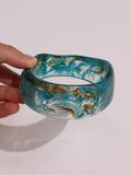 Phatbird Blue Twisted Irregular Square Round Summer Resin Bracelet
