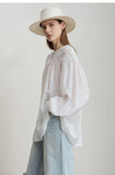 Chiffon/Lace Long Sleeve Loose blouse