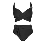 Plus Size Wrap Tie High Waist Bikini Set