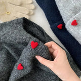 Phatbird Dark Grey Knitted Cardigan Women's Autumn/Winter Vintage