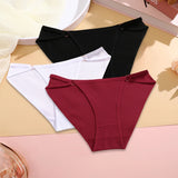 Women Soft Cotton Panties Low Rise Breathable Underwear with Button Design