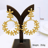 Phatbird Earrings For Women Gold Color Big Drop Earrings 18K Gold Plated