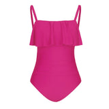 Plus Size Ruffled Square Neck One Piece Swimsuit