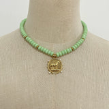 Phatbird Creative Fashion Women Horse Coin Pendant Charm Necklace Handmade Rope Knot Malachite