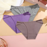 Women Soft Cotton Panties Low Rise Breathable Underwear with Button Design