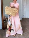 Phatbird New Summer Sleeveless Wide Leg Jumpsuits for Women Fashion Elegant Fruit Printed Urban Casual Going Out Outfits