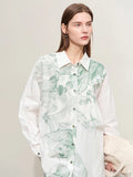 Spring Collection Cotton Blend Print Shirt