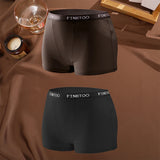 FINETOO 2Pcs/Set Low Waist Women's Underwear Cotton Boxer Plus Size Short Pants For Lady Sexy High Stretch Underwear S-XXL Brief