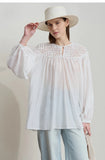 Chiffon/Lace Long Sleeve Loose blouse