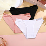 Women Soft Cotton Panties Low Rise Breathable Underwear with Button Design