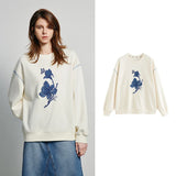 Phatbird Applique Flower Embroidered Sweatshirt