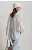 Chiffon/Lace Long Sleeve Loose blouse