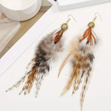 Phatbird 1 piece of Bohemian ethnic style feather earrings - exquisite pearl gift suitable for women