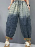 Phatbird Patchwork Plaid Denim Trousers