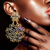 Phatbird Vintage Women Earrings Fashion Jewelry Two Tone Big Drop Earrings