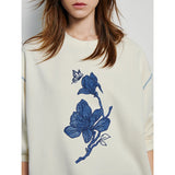 Phatbird Applique Flower Embroidered Sweatshirt