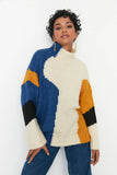 Phatbird Colour Blocked Turtleneck Sweater