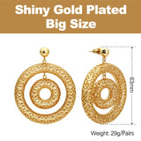 Phatbird Bicyclic Ring Hollowed Out Drop Earrings For Women Brass Gold Color Earrings Fashion Luck Jewelry