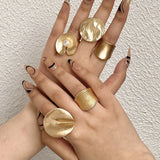 Elastic Rope Adjustable Geometric Matte Rings