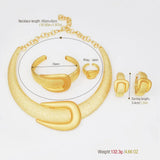 Phatbird New Exaggerate Jewelry Set Dubai Gold Color Large Necklace Bangle