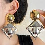 Phatbird Metal cool wind round exaggerated gold and silver earrings