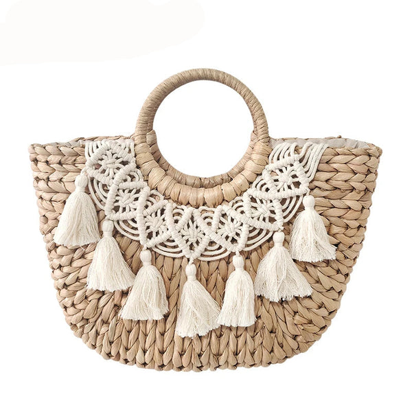 Phatbird Meadow Tassel Straw Handbag