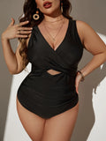 Plus Size Push Up Hollow One Piece Backless Swimsuit