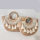 Phatbird Meadow Tassel Straw Handbag